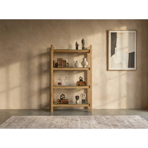 REGAŁ NA KSIĄŻKI  DREWNO LITE DĄB JESION OLCHA RNK-15